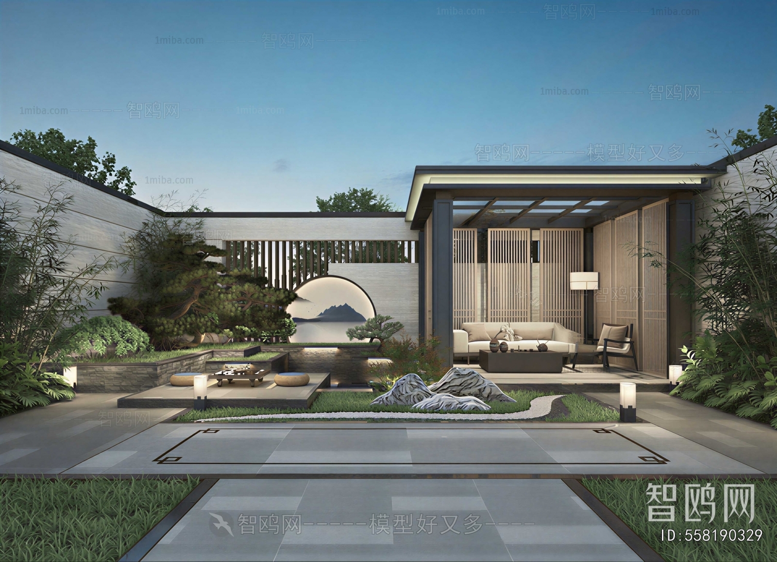 New Chinese Style Courtyard/landscape