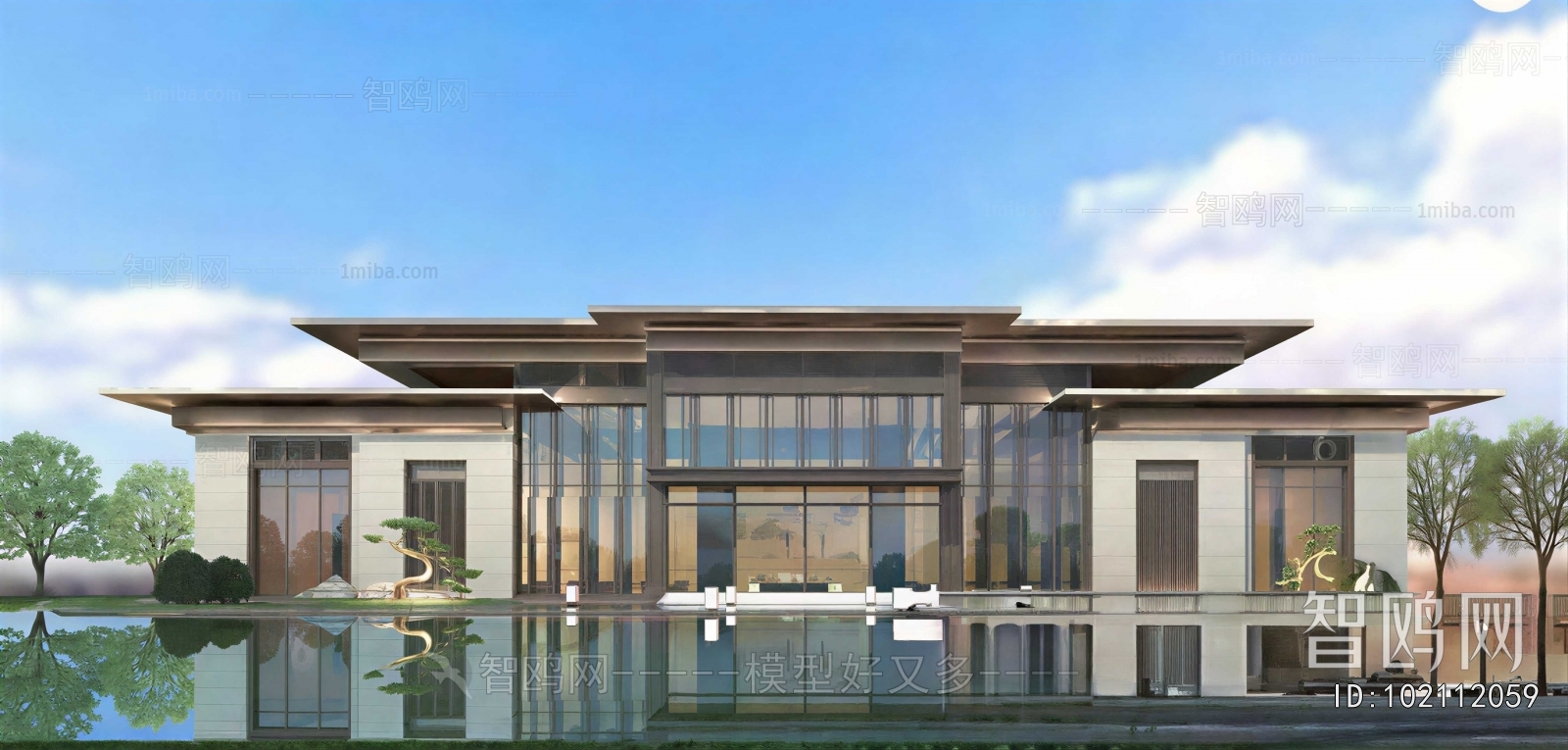New Chinese Style Appearance Of Commercial Building