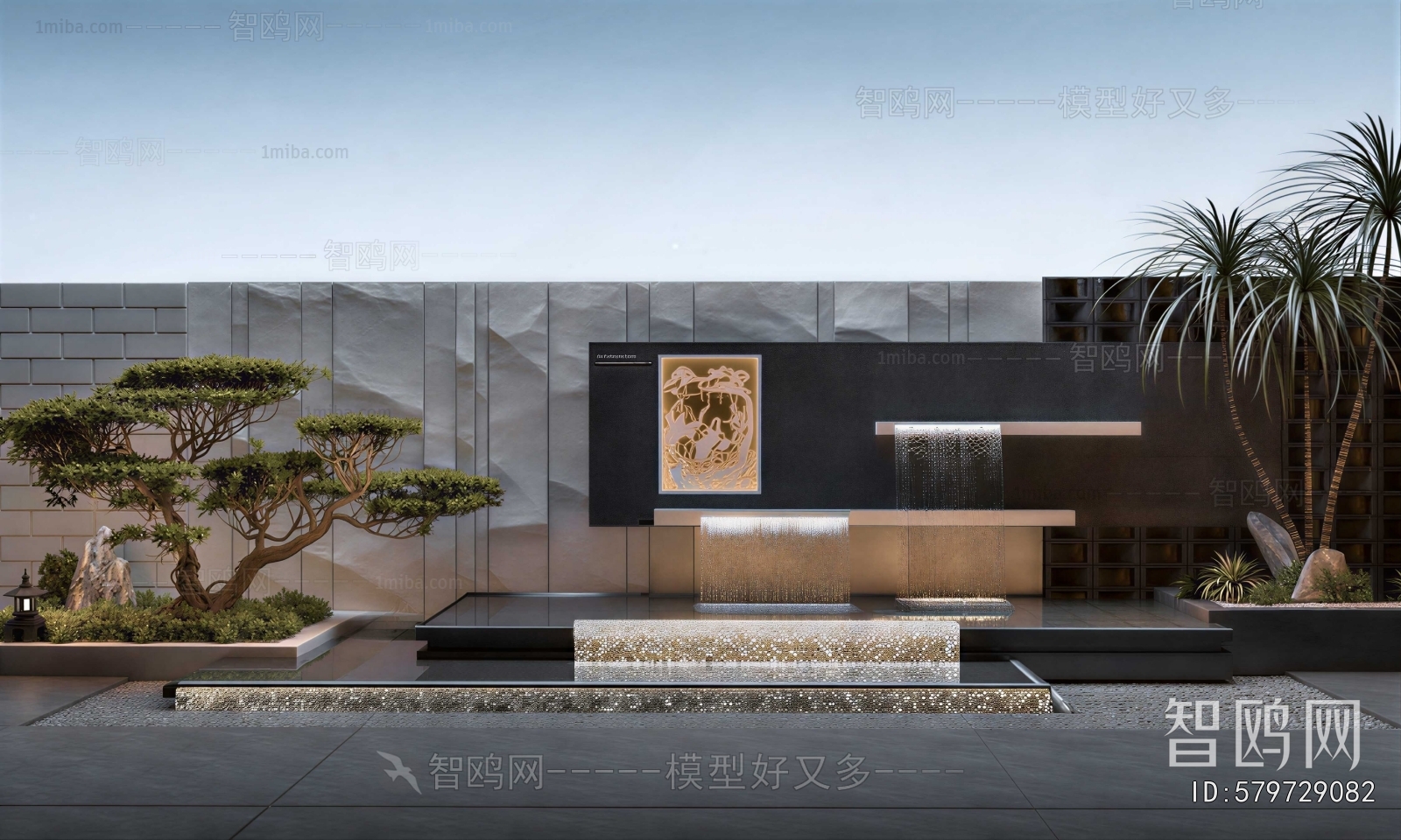 New Chinese Style Rockery Waterscape