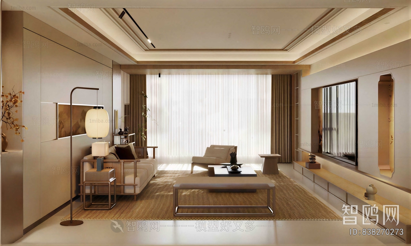 New Chinese Style A Living Room