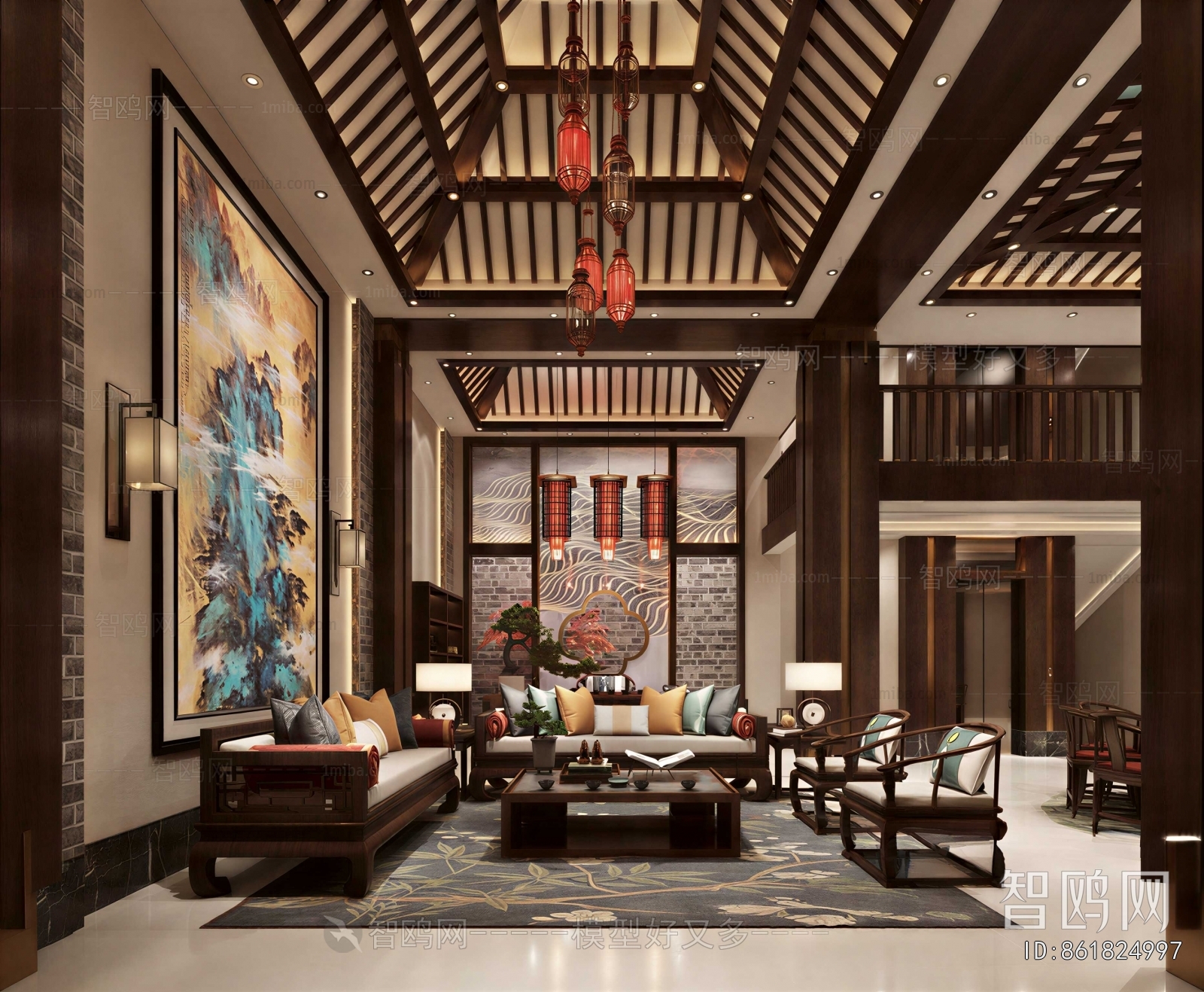 New Chinese Style A Living Room