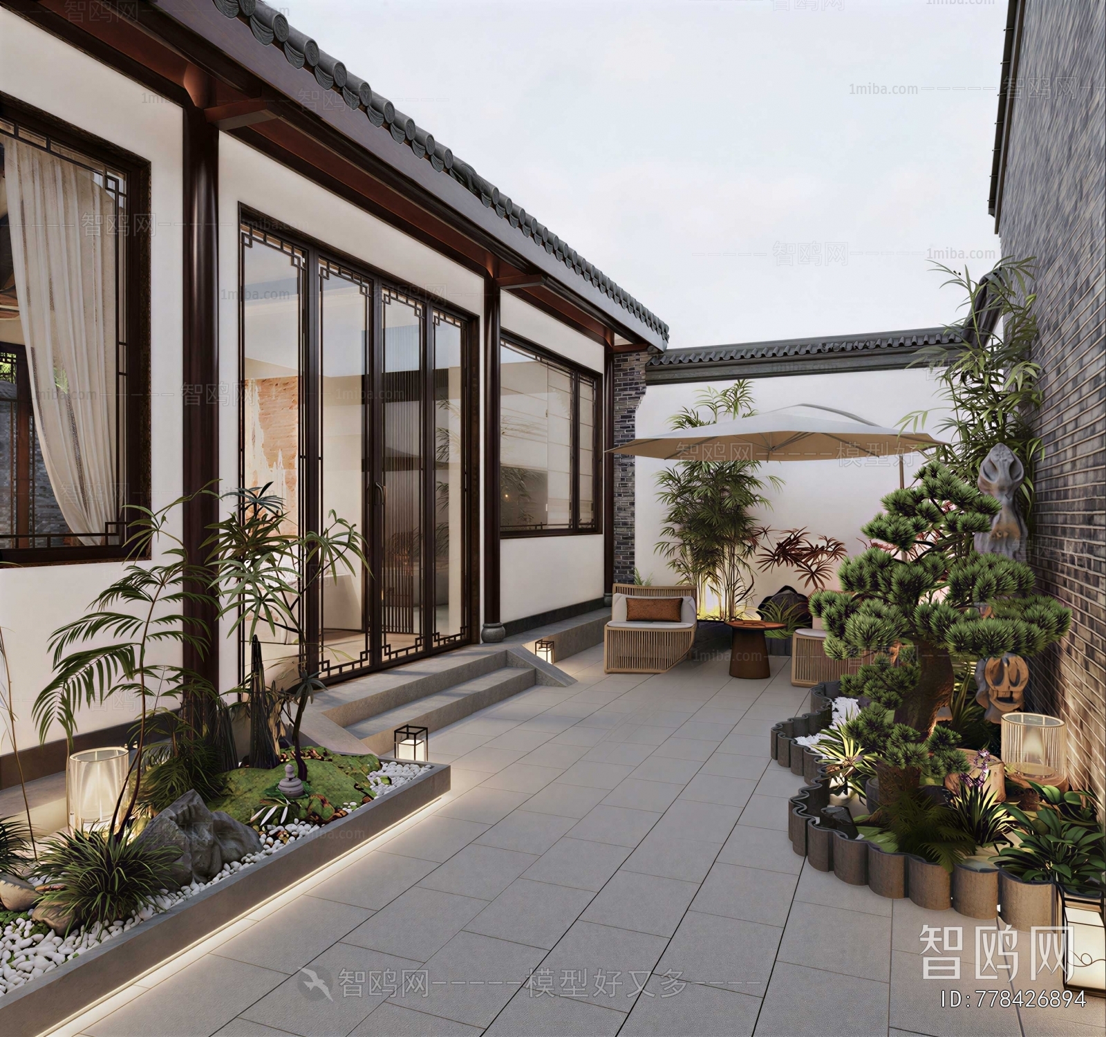 New Chinese Style Courtyard/landscape