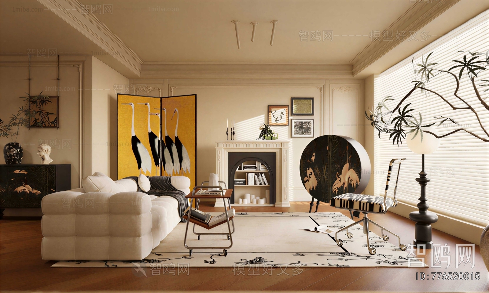 New Chinese Style A Living Room