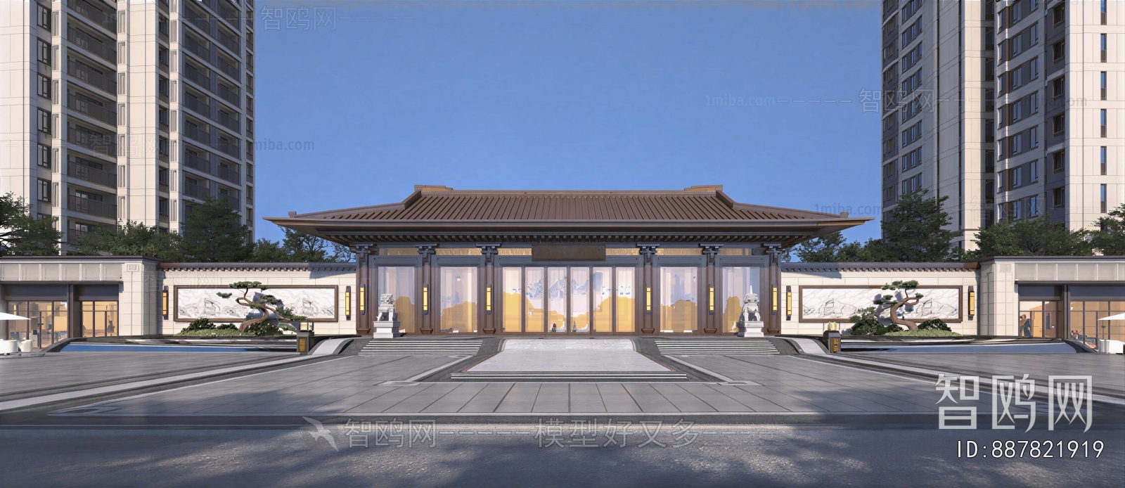 New Chinese Style Appearance Of Commercial Building
