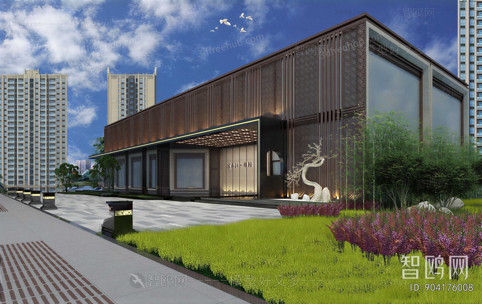 New Chinese Style Appearance Of Commercial Building
