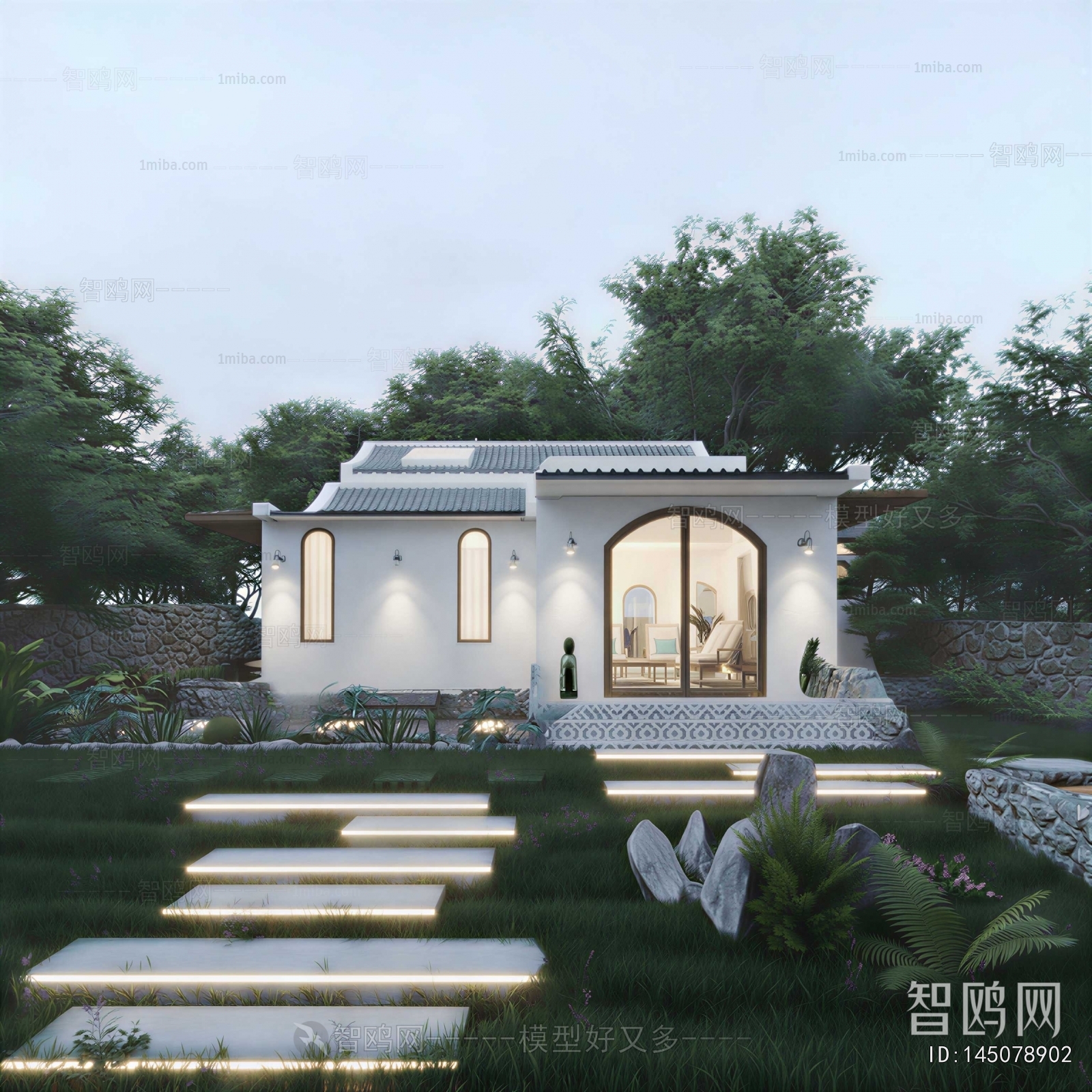 New Chinese Style Appearance Of Commercial Building