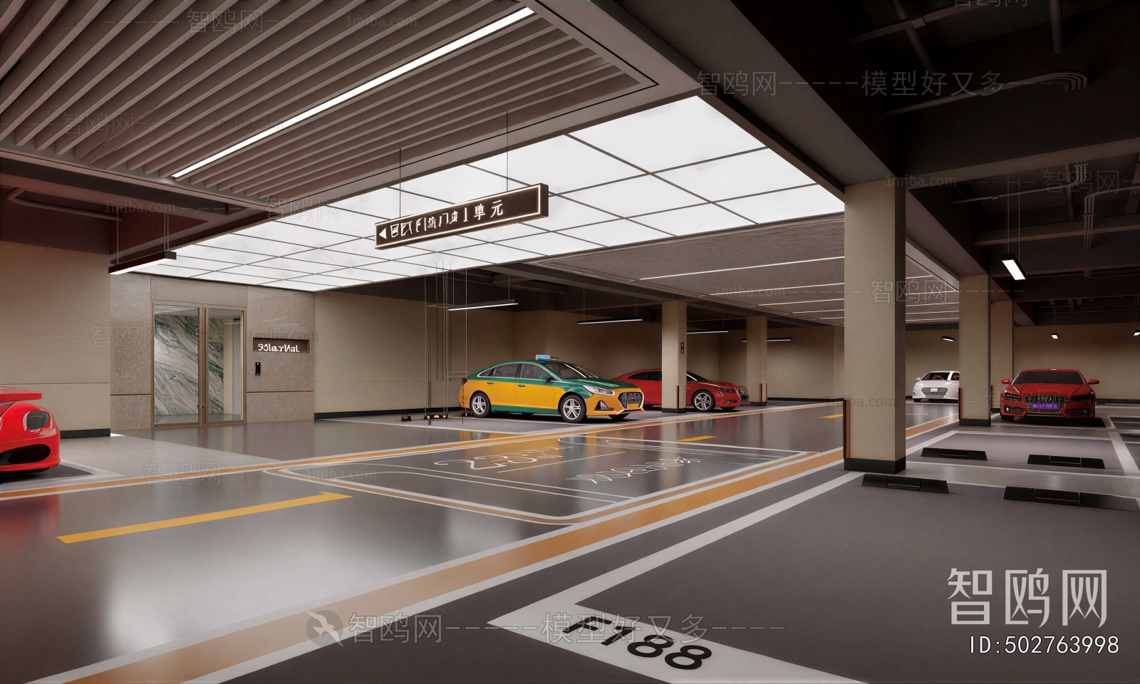 Modern Underground Parking Lot