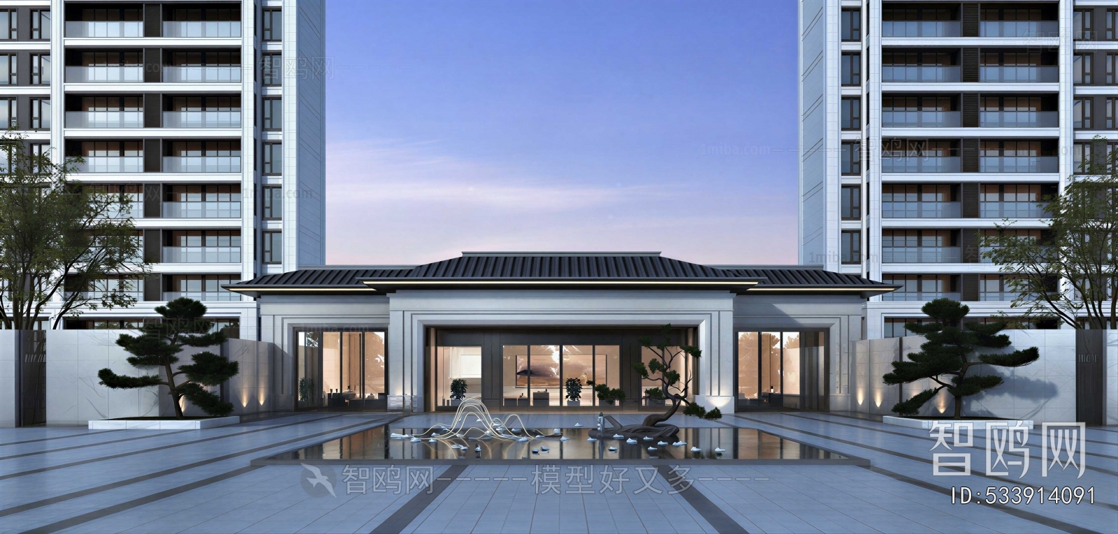 New Chinese Style Appearance Of Commercial Building