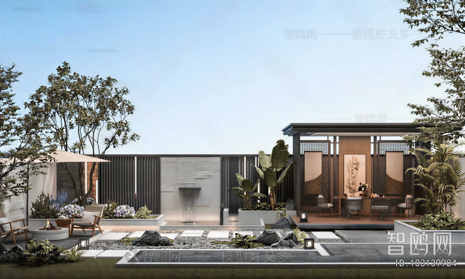 New Chinese Style Courtyard/landscape