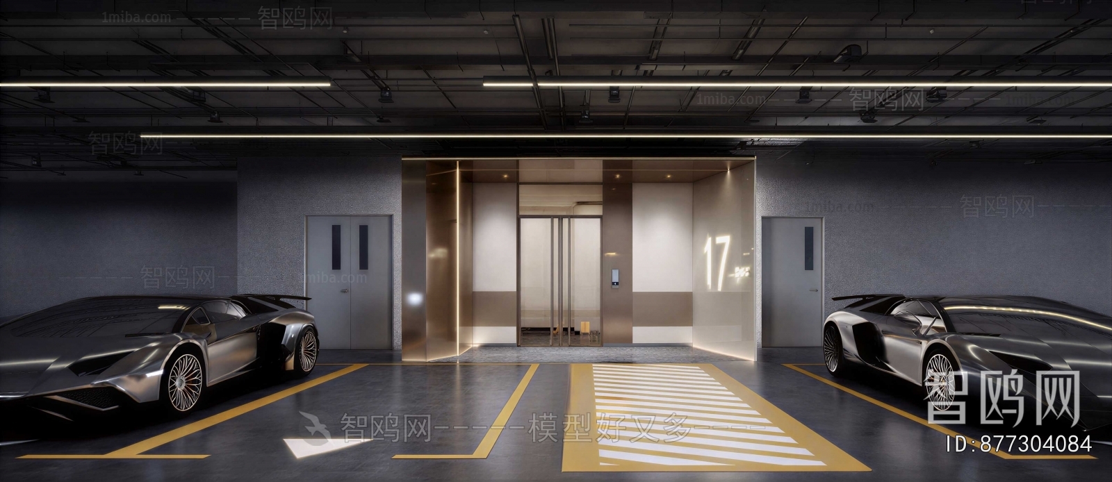 Modern Underground Parking Lot