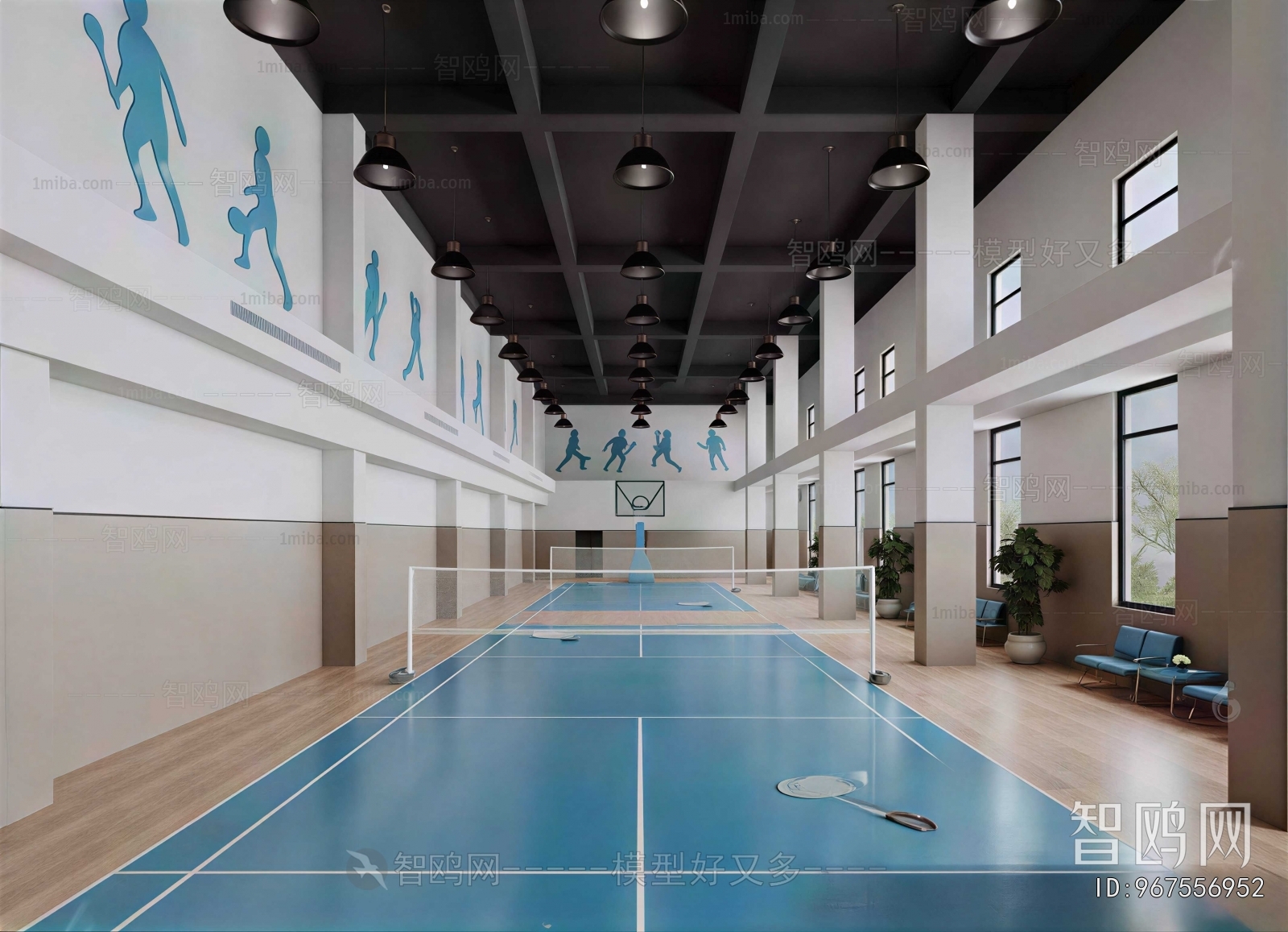 Modern Indoor Badminton Court