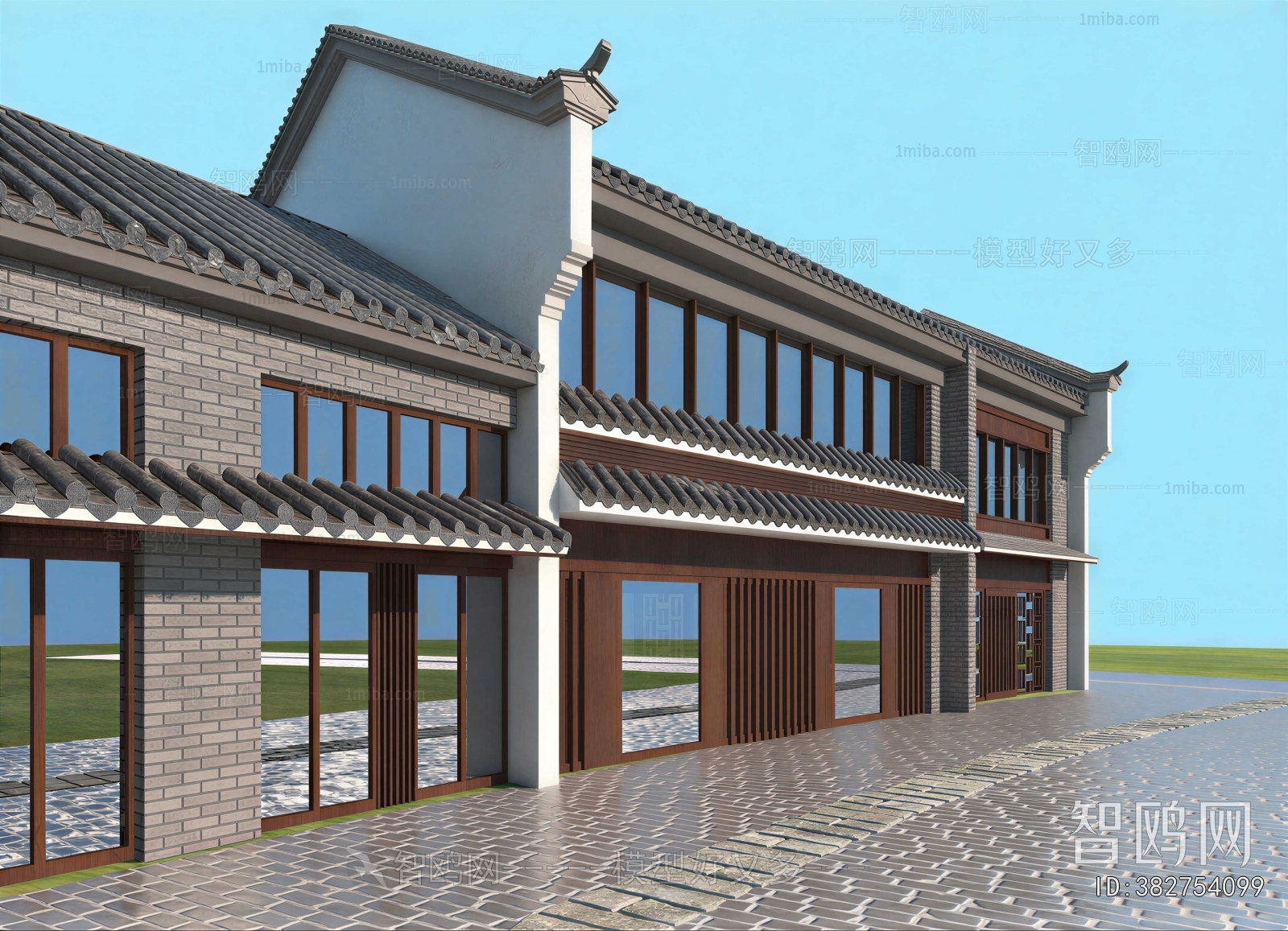New Chinese Style Appearance Of Commercial Building