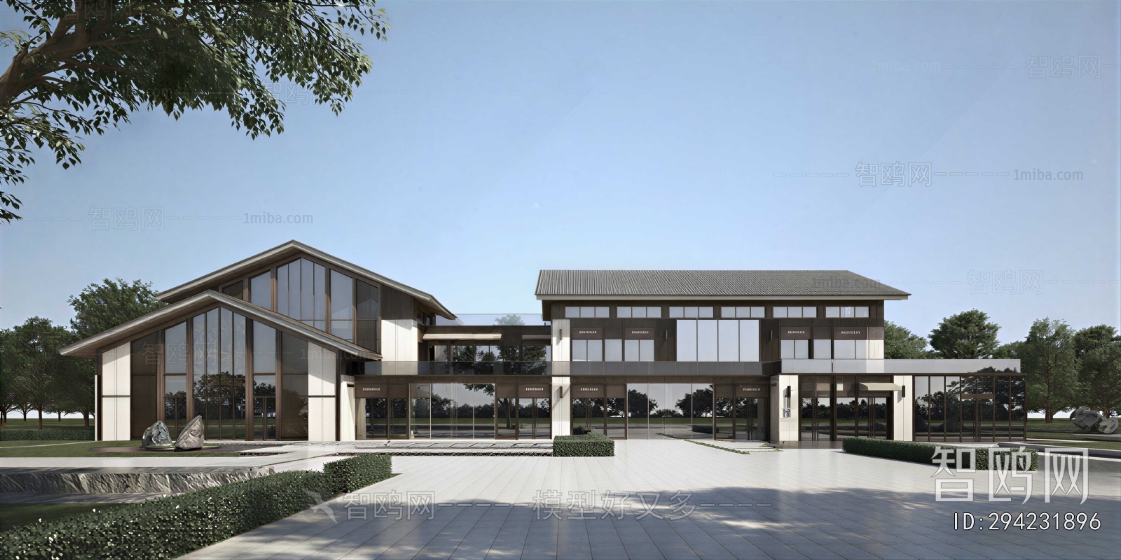 New Chinese Style Appearance Of Commercial Building