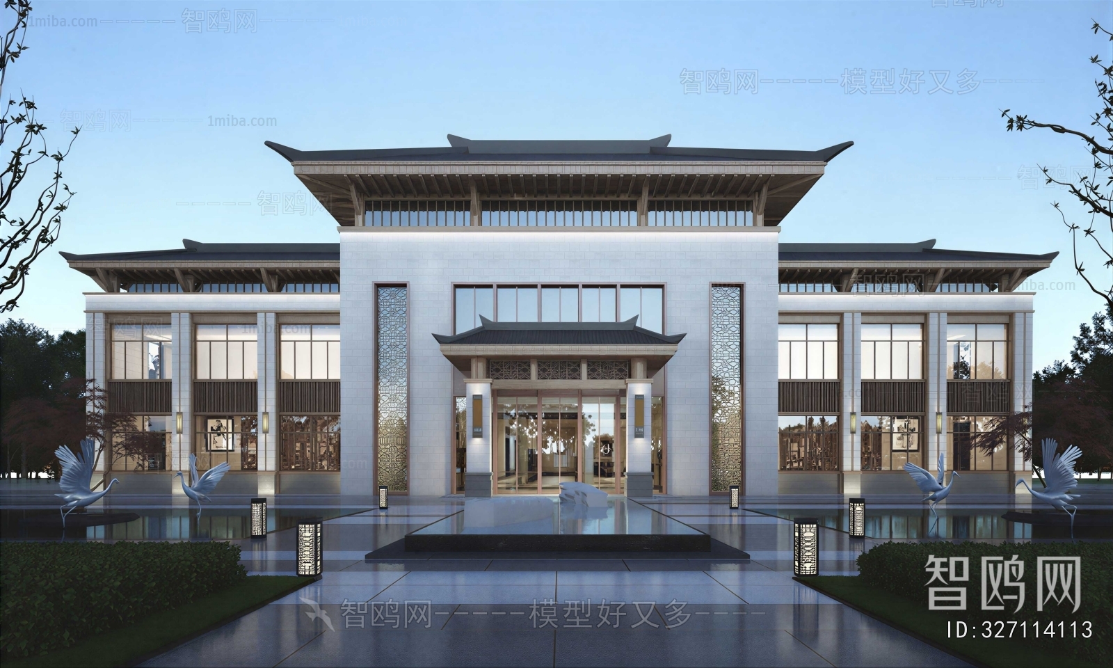 New Chinese Style Appearance Of Commercial Building