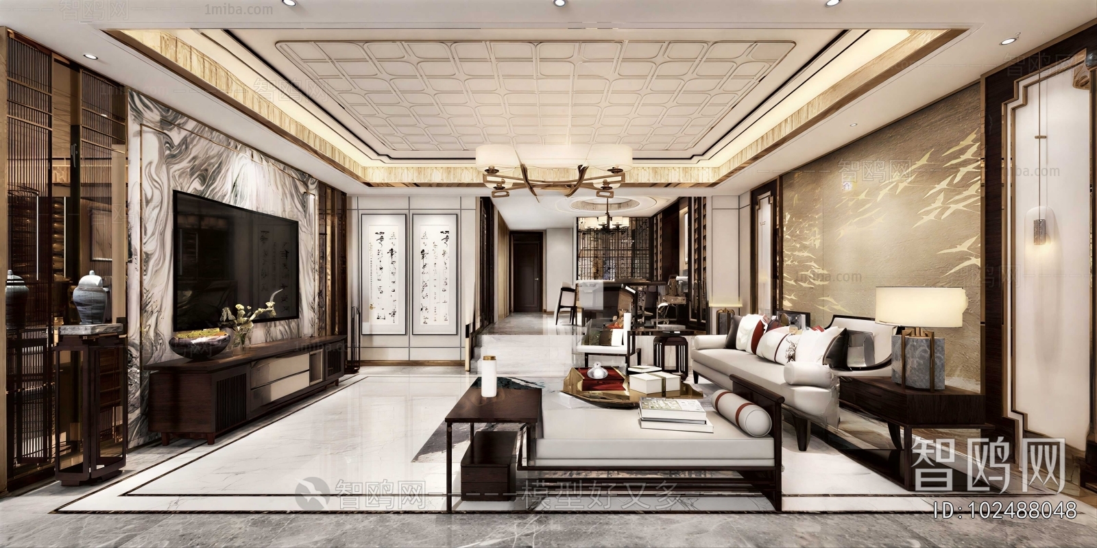 New Chinese Style A Living Room