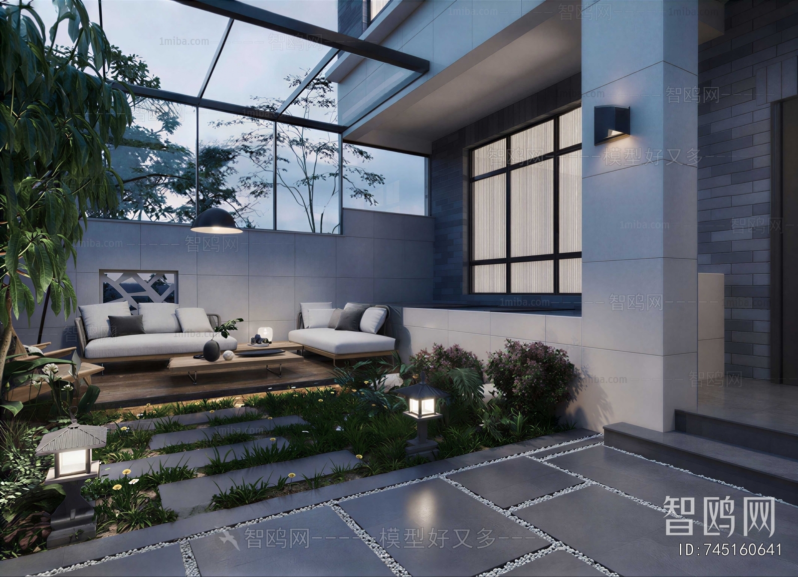 Modern Courtyard/landscape