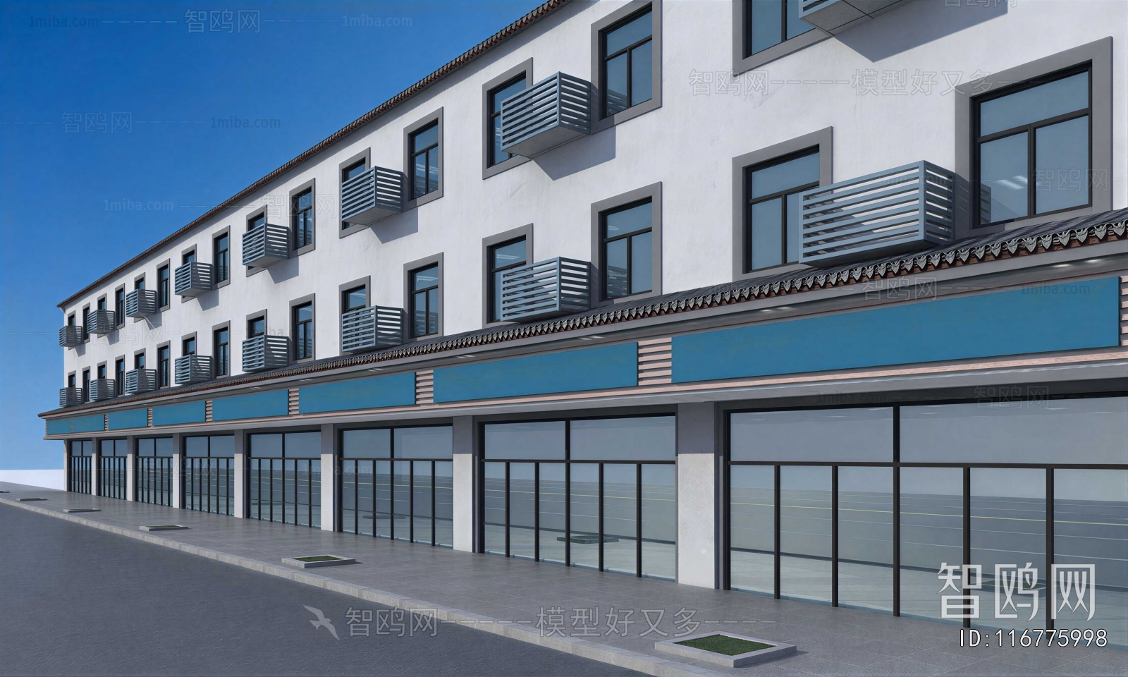 New Chinese Style Appearance Of Commercial Building