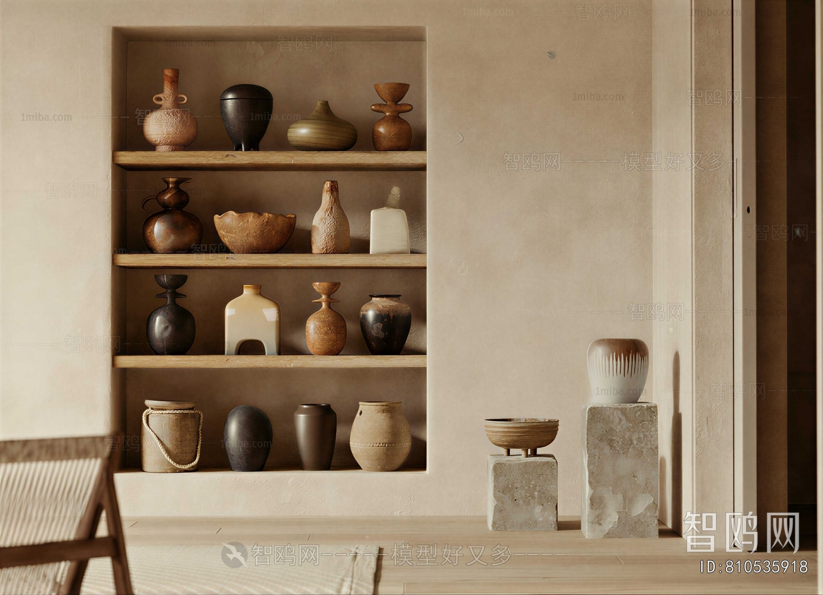 Wabi-sabi Style Clay Pot