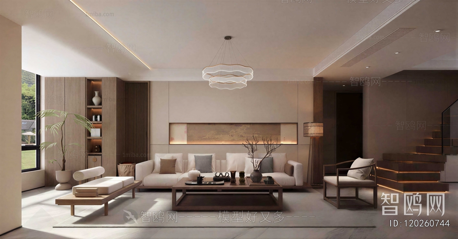 New Chinese Style A Living Room