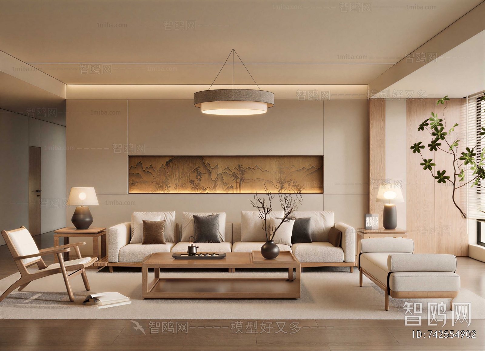New Chinese Style A Living Room