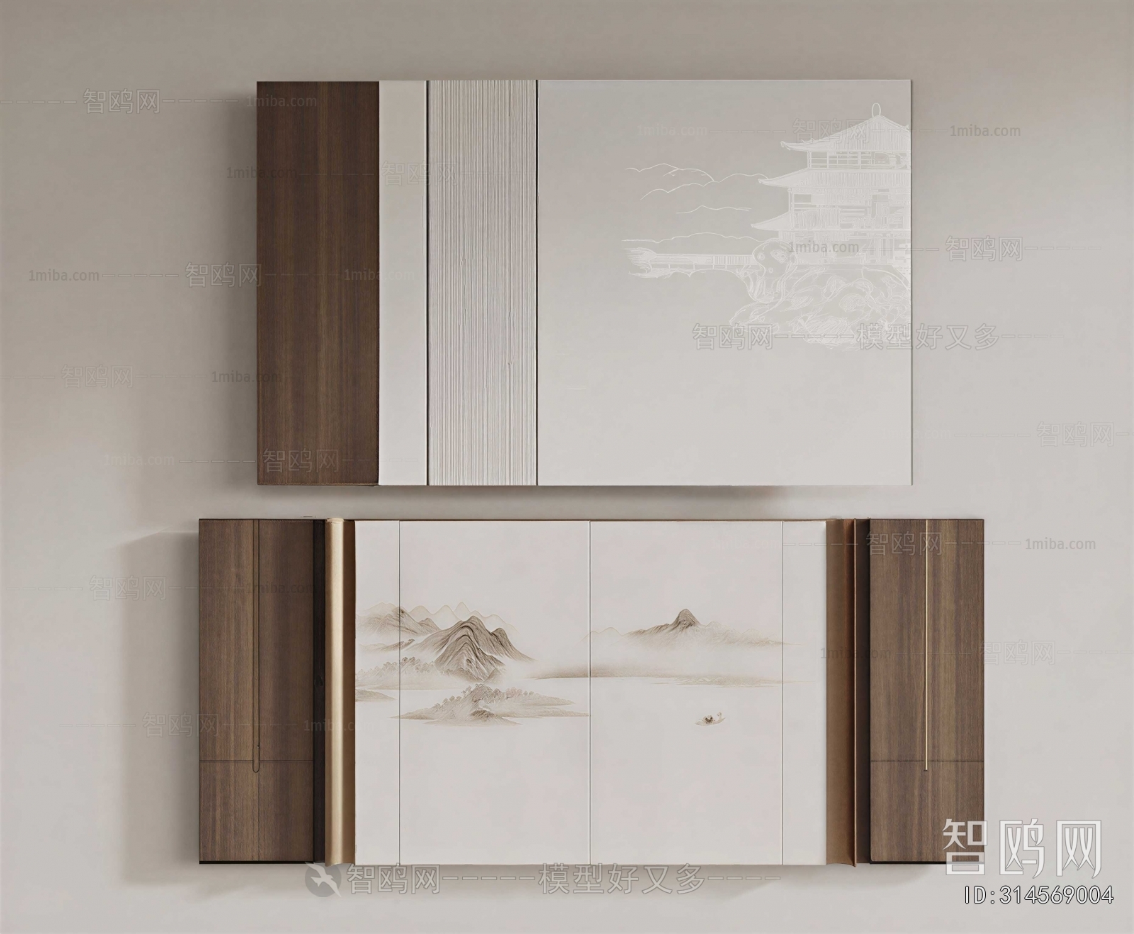 New Chinese Style TV Wall