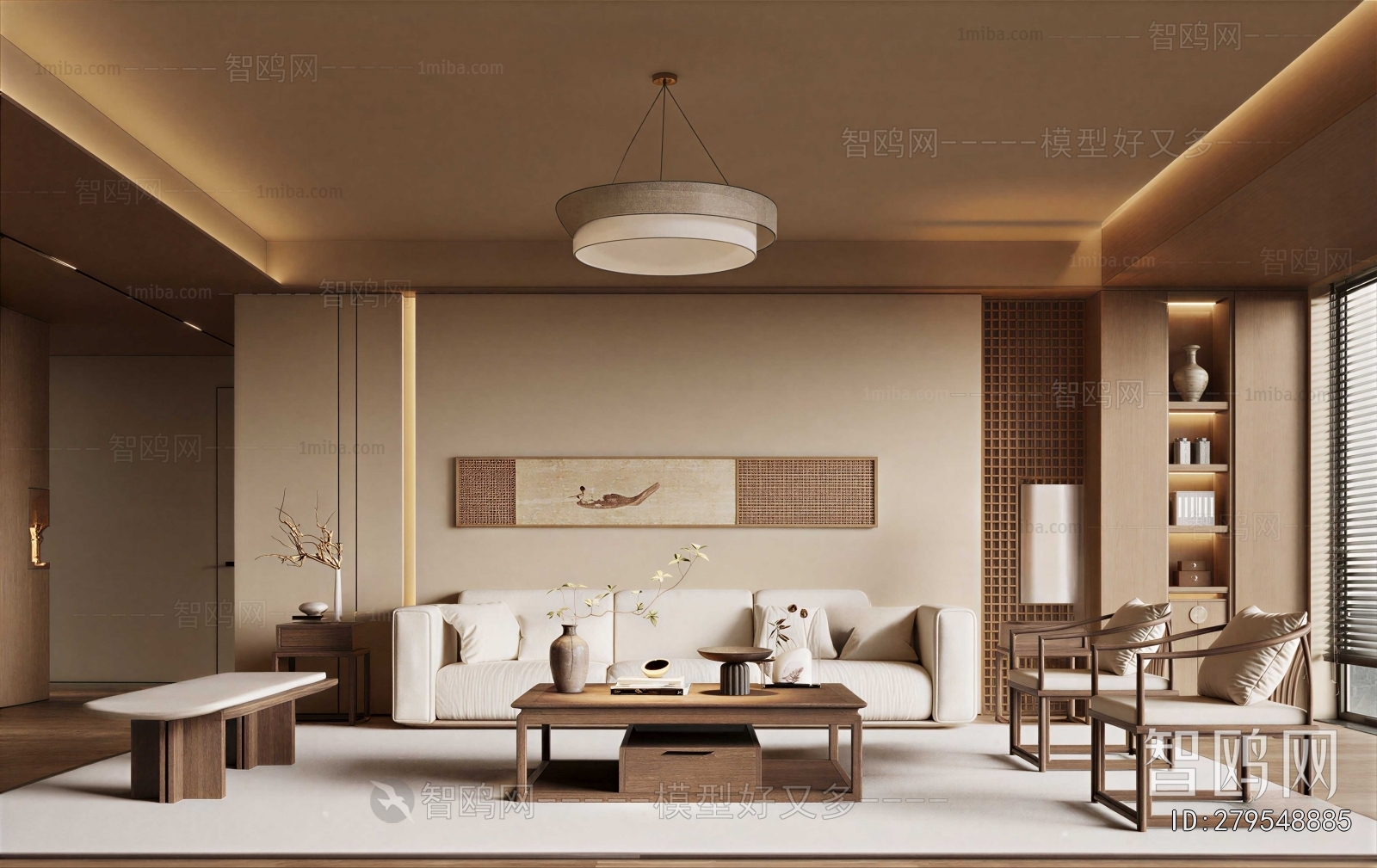 New Chinese Style A Living Room