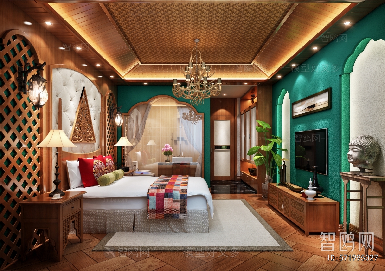 Southeast Asian Style Guest Room