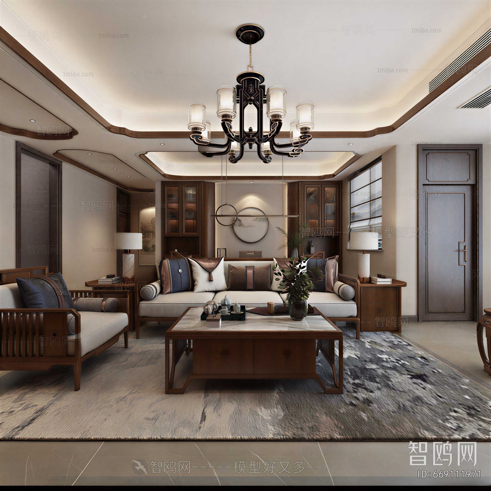 New Chinese Style A Living Room