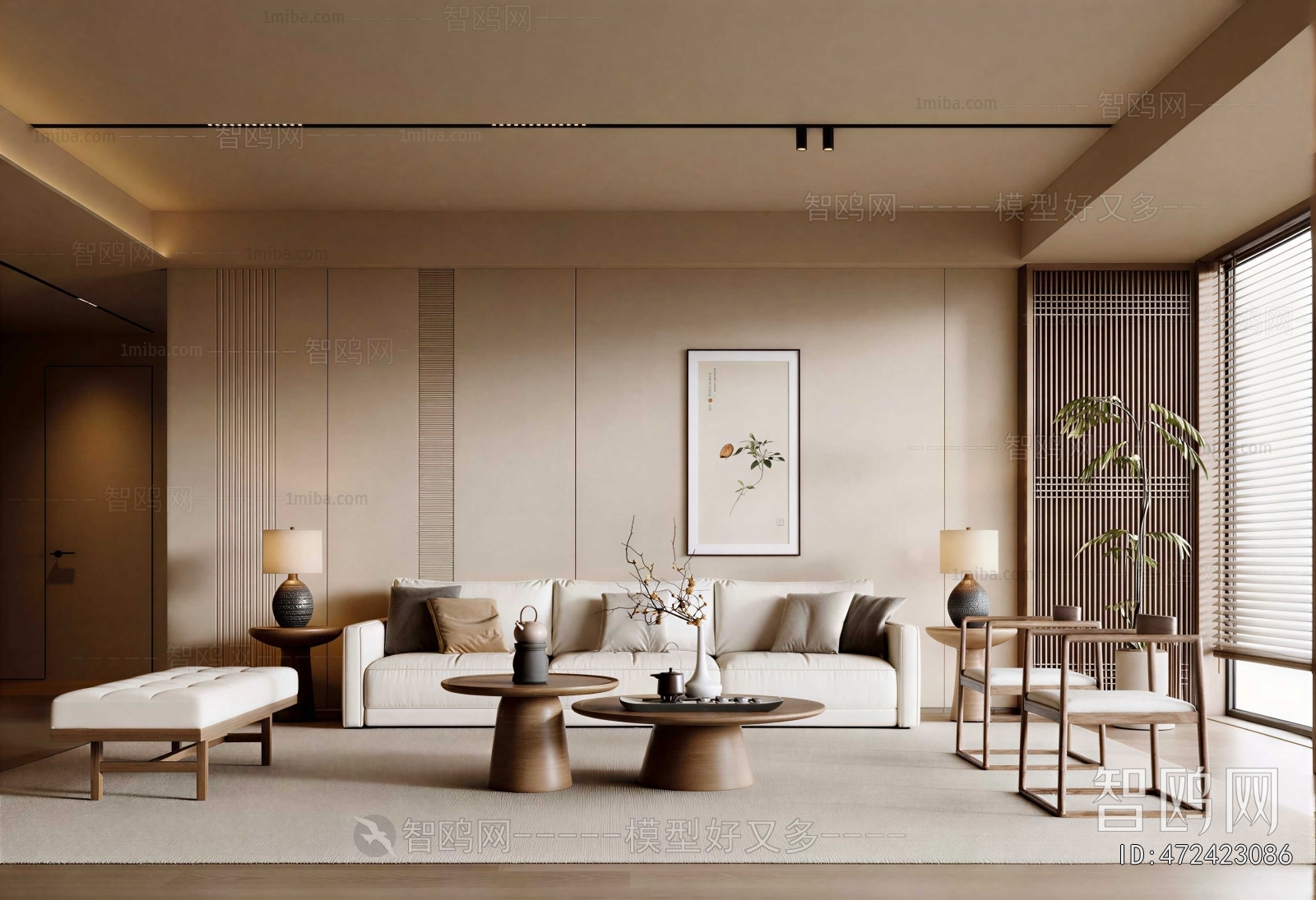 New Chinese Style A Living Room