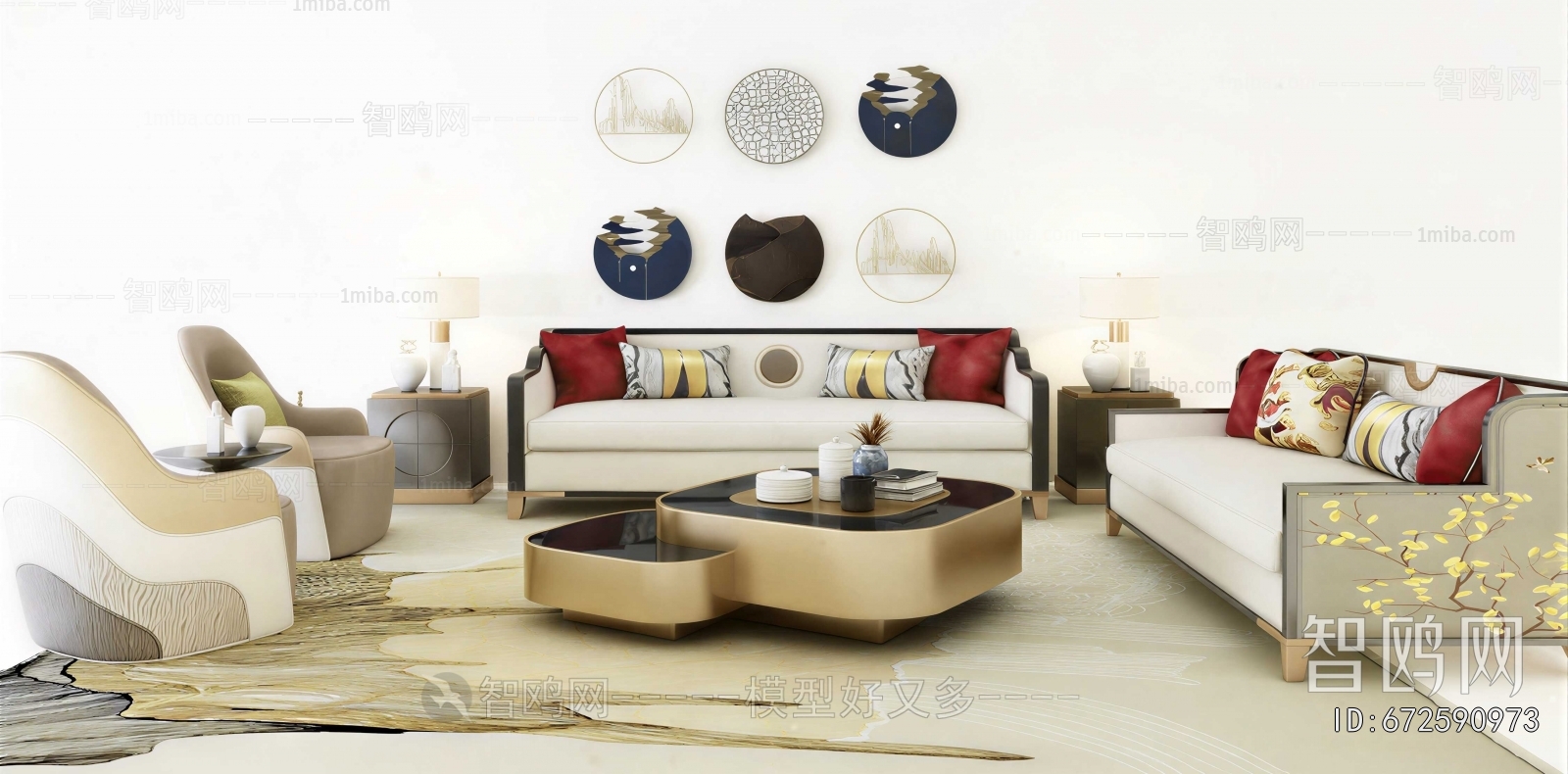 New Chinese Style Sofa Combination