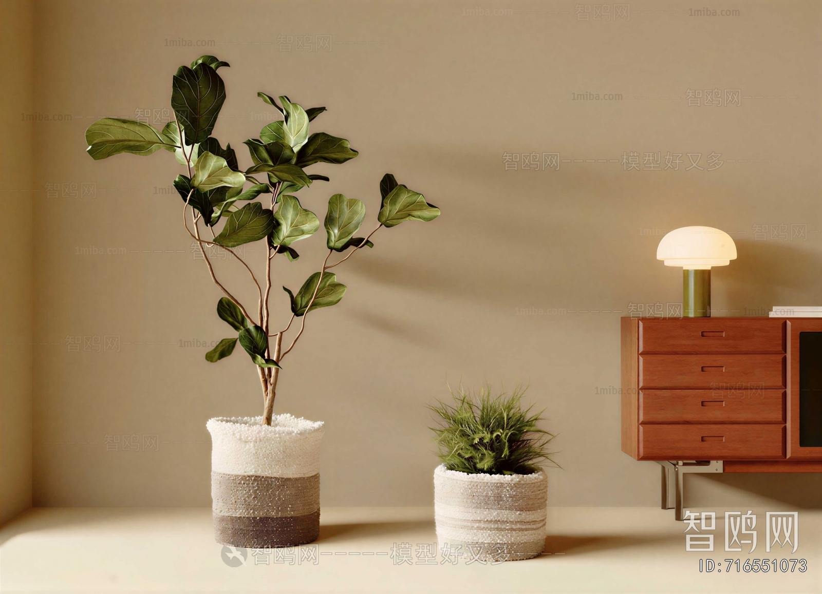 Modern Ground Green Plant Potted Plants