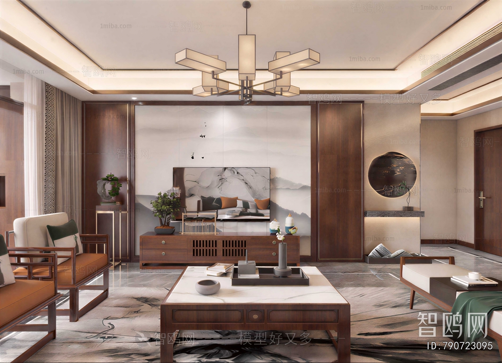 New Chinese Style A Living Room