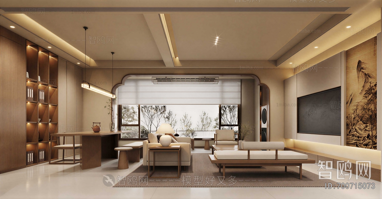 New Chinese Style A Living Room