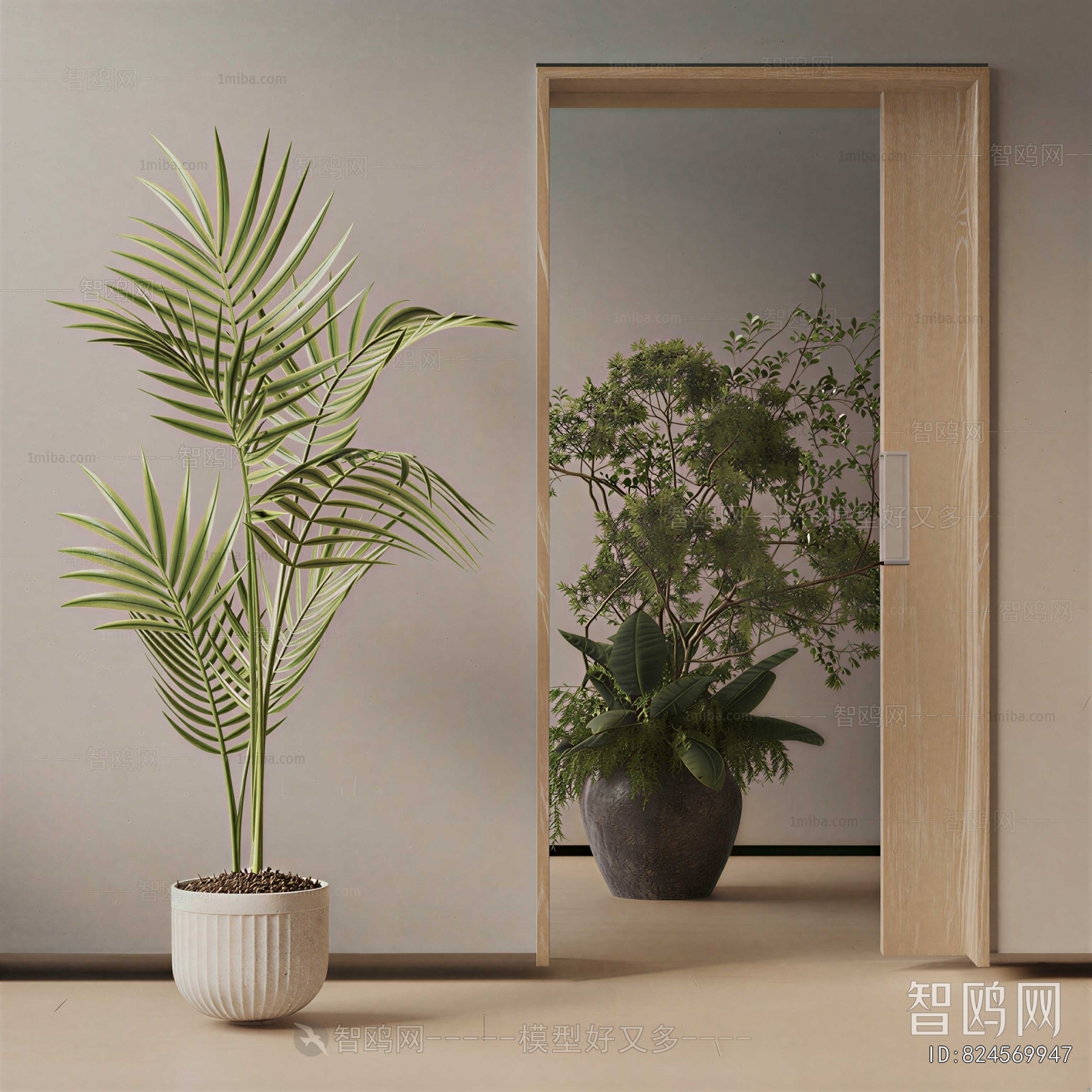 Modern Ground Green Plant Potted Plants