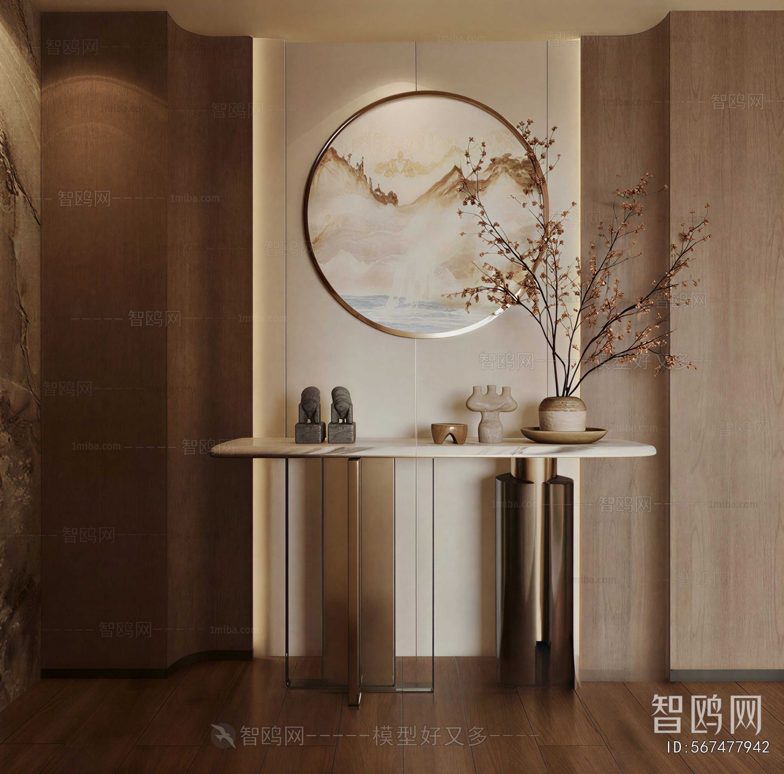 New Chinese Style Entrance Cabinet