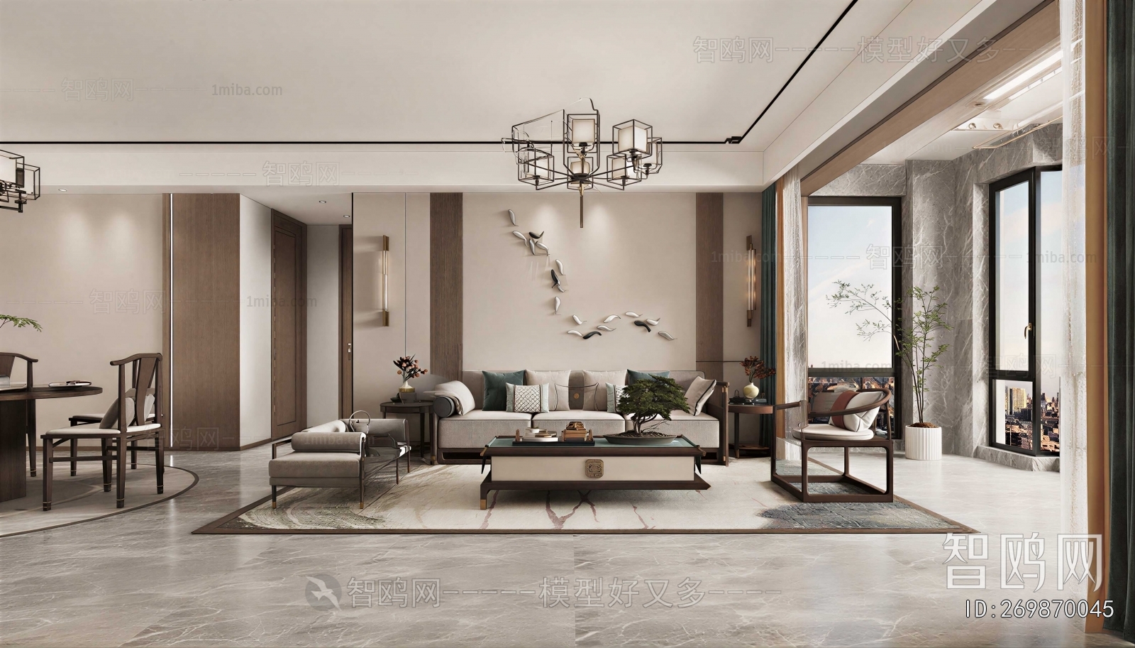 New Chinese Style A Living Room