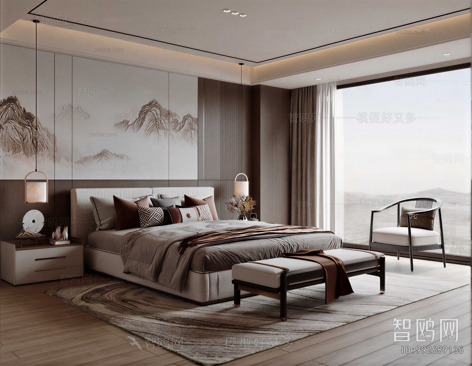 New Chinese Style Bedroom