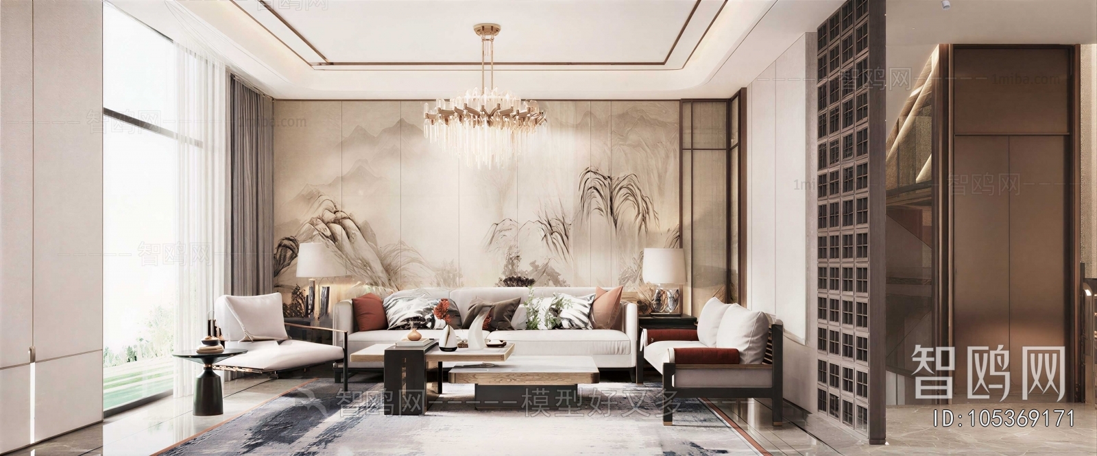New Chinese Style A Living Room