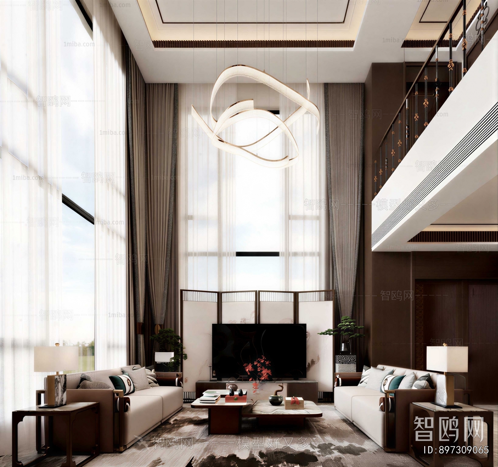 New Chinese Style A Living Room