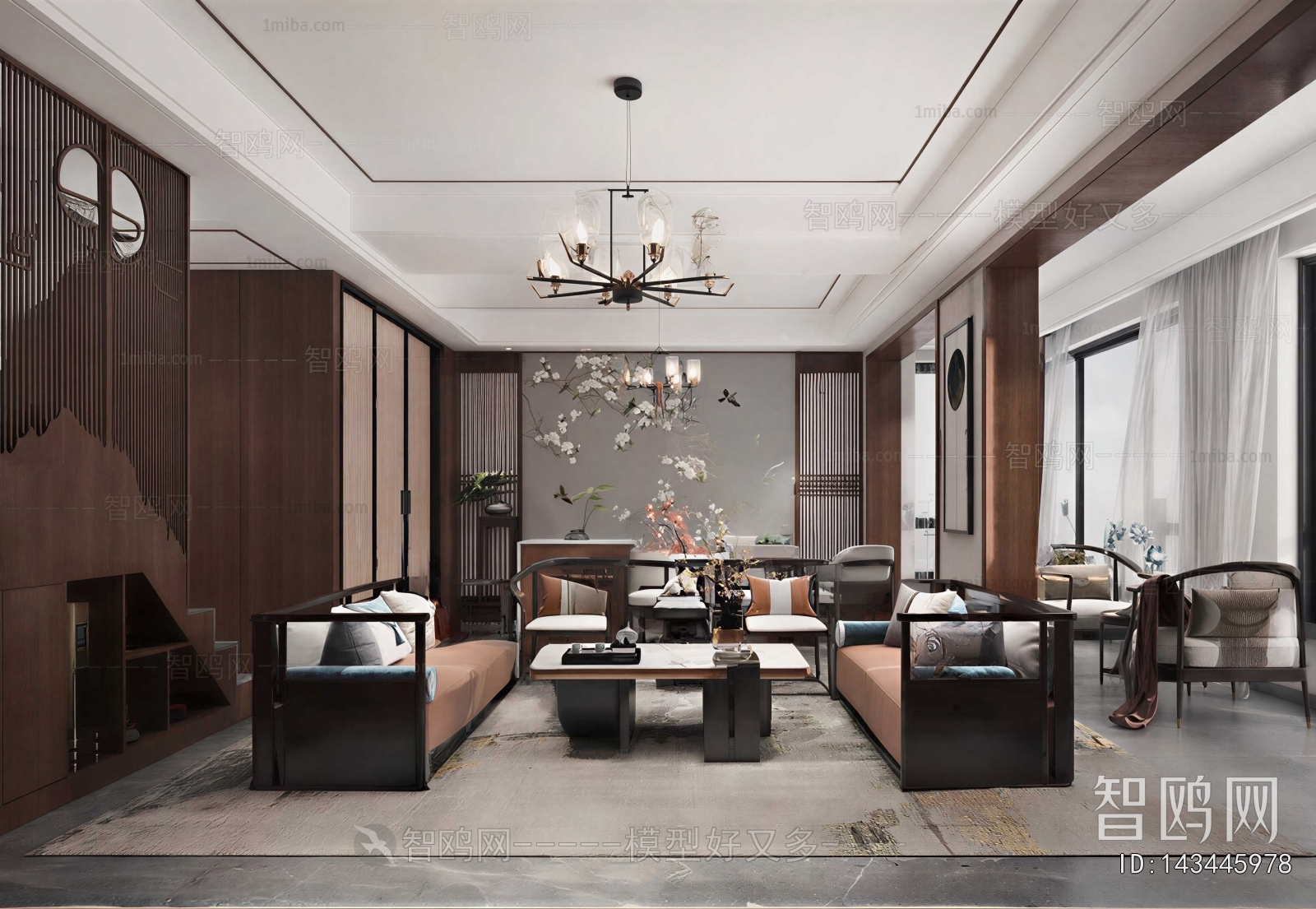 New Chinese Style A Living Room