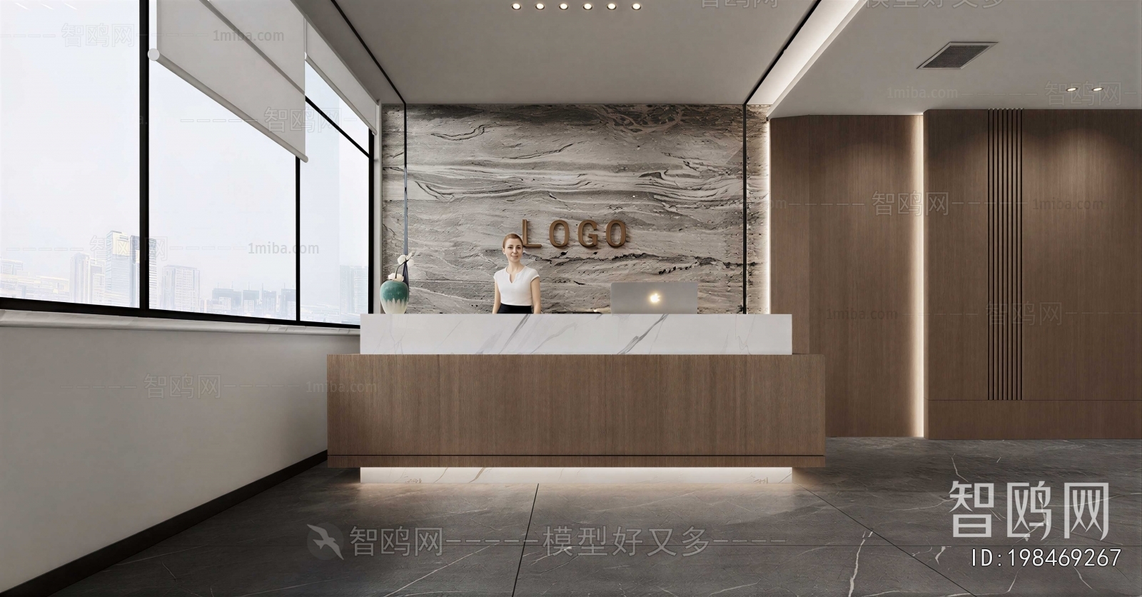 Modern Office Reception Desk
