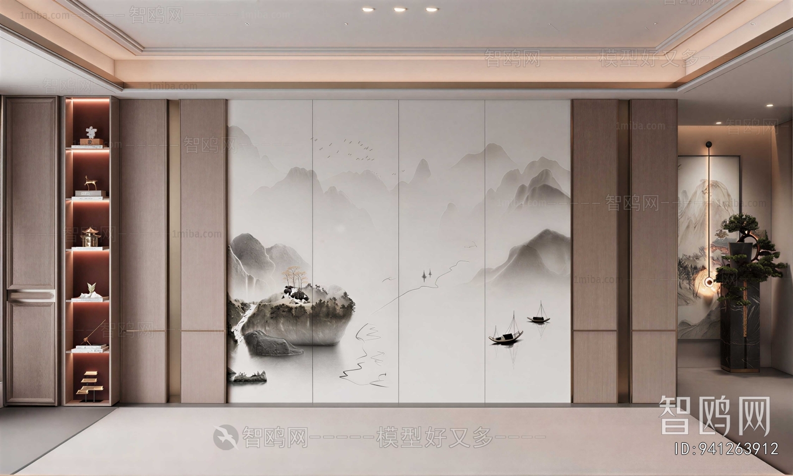 New Chinese Style TV Wall