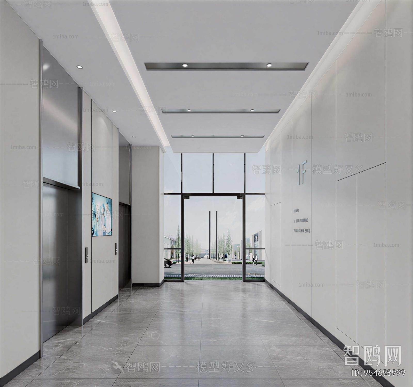 Modern Office Elevator Hall