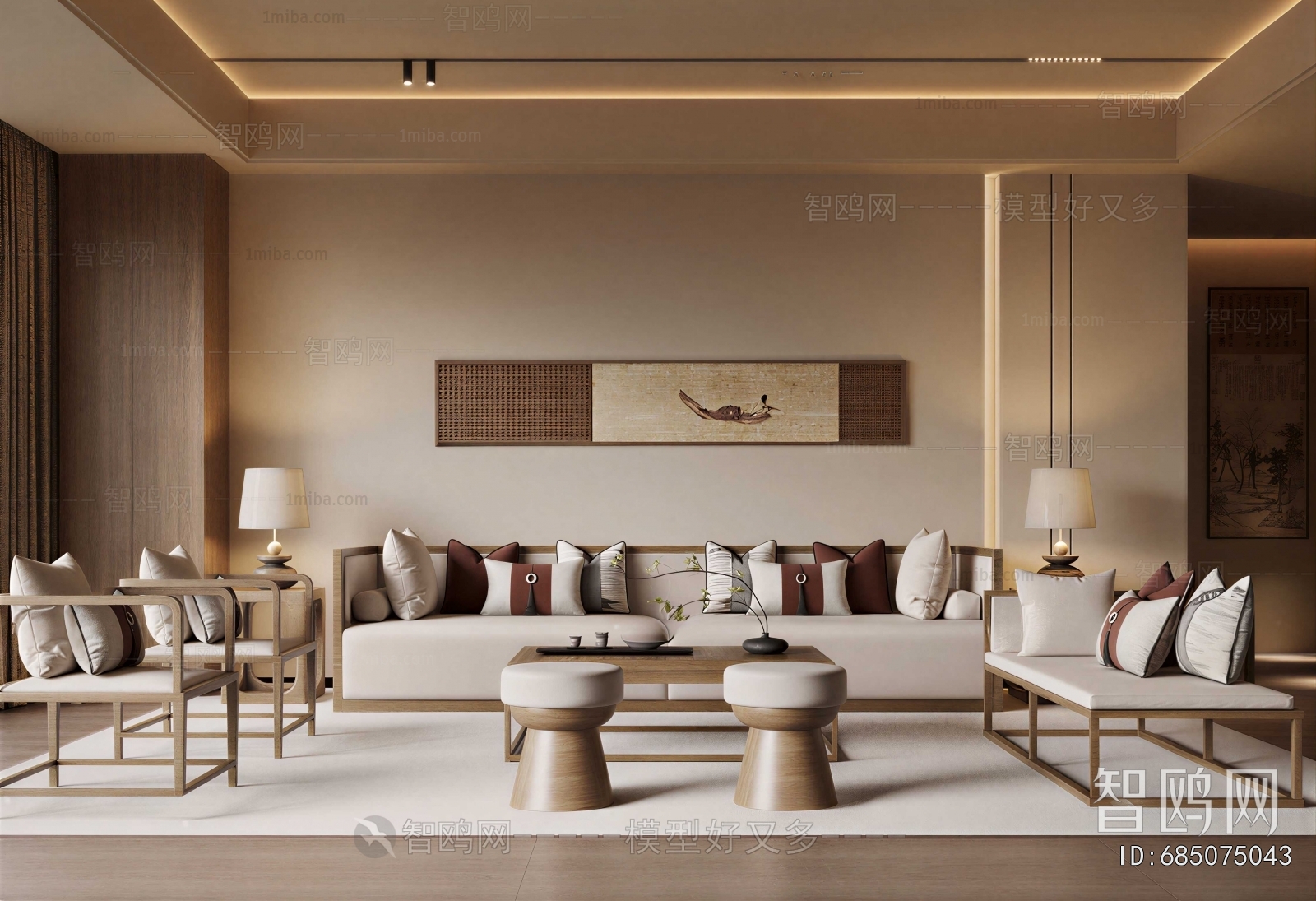 New Chinese Style A Living Room