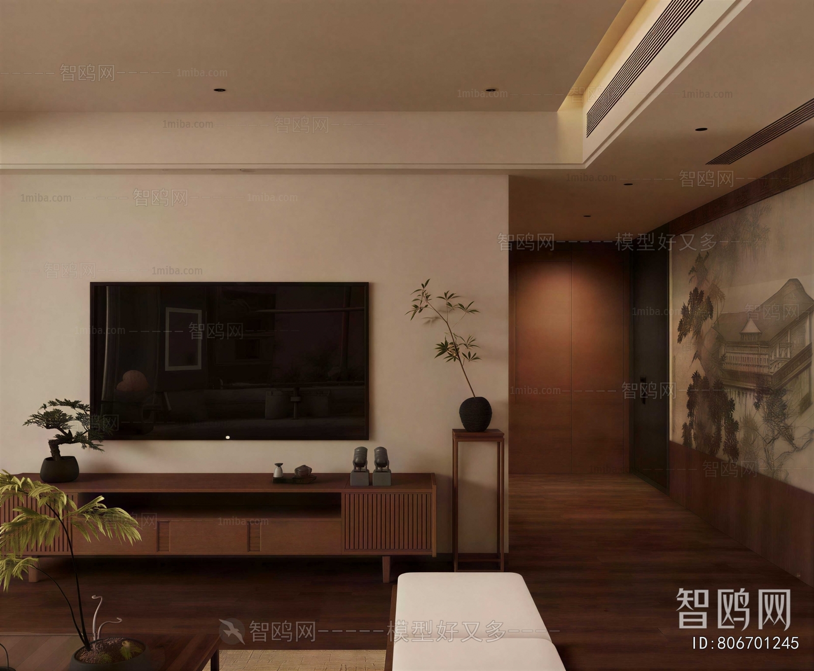 New Chinese Style A Living Room