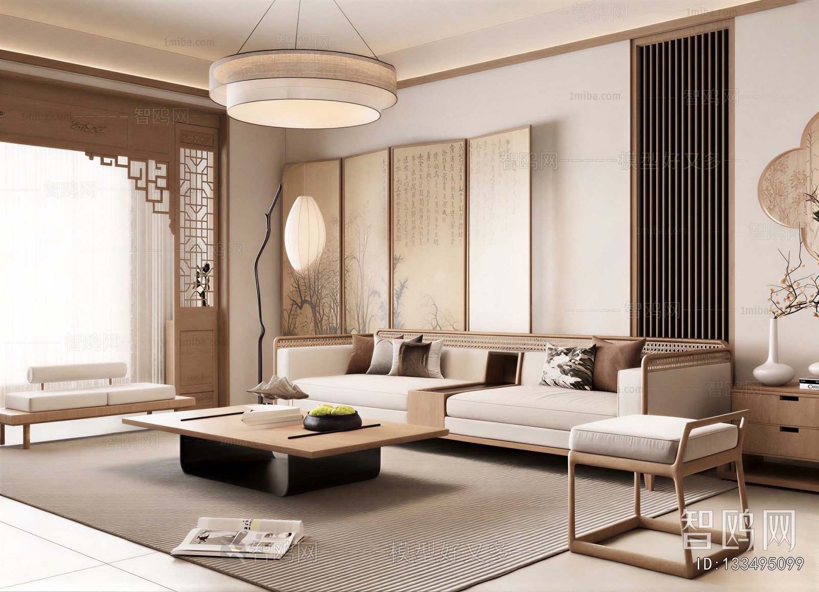 New Chinese Style A Living Room