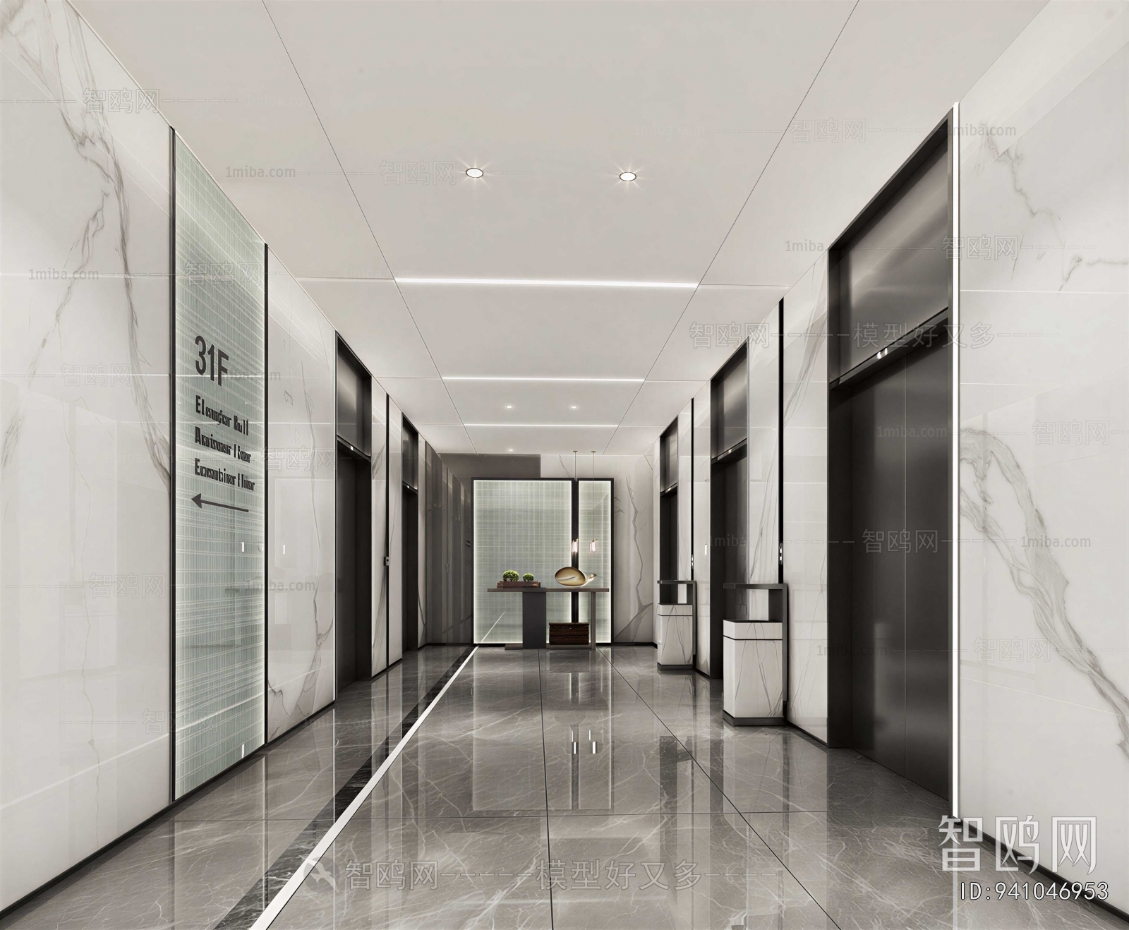 Modern Office Elevator Hall