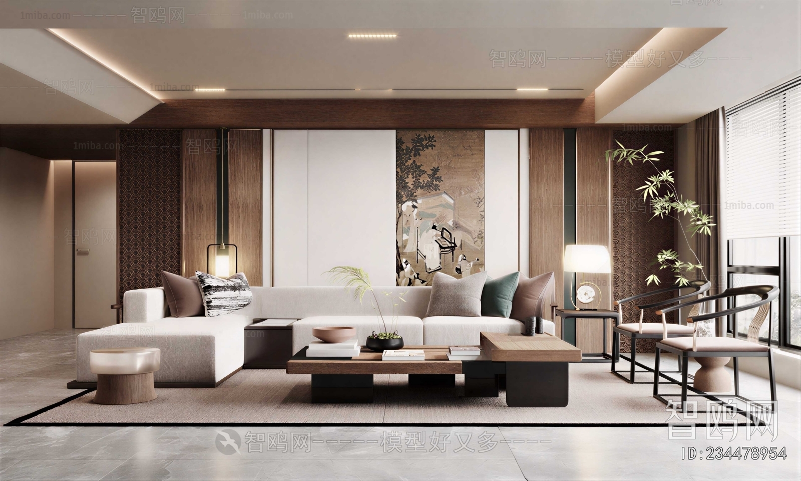 New Chinese Style A Living Room