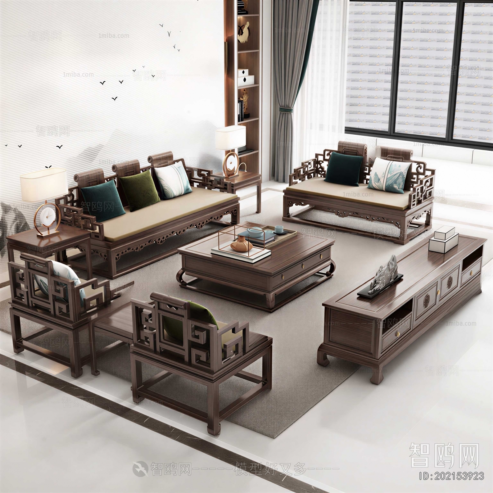 New Chinese Style Sofa Combination
