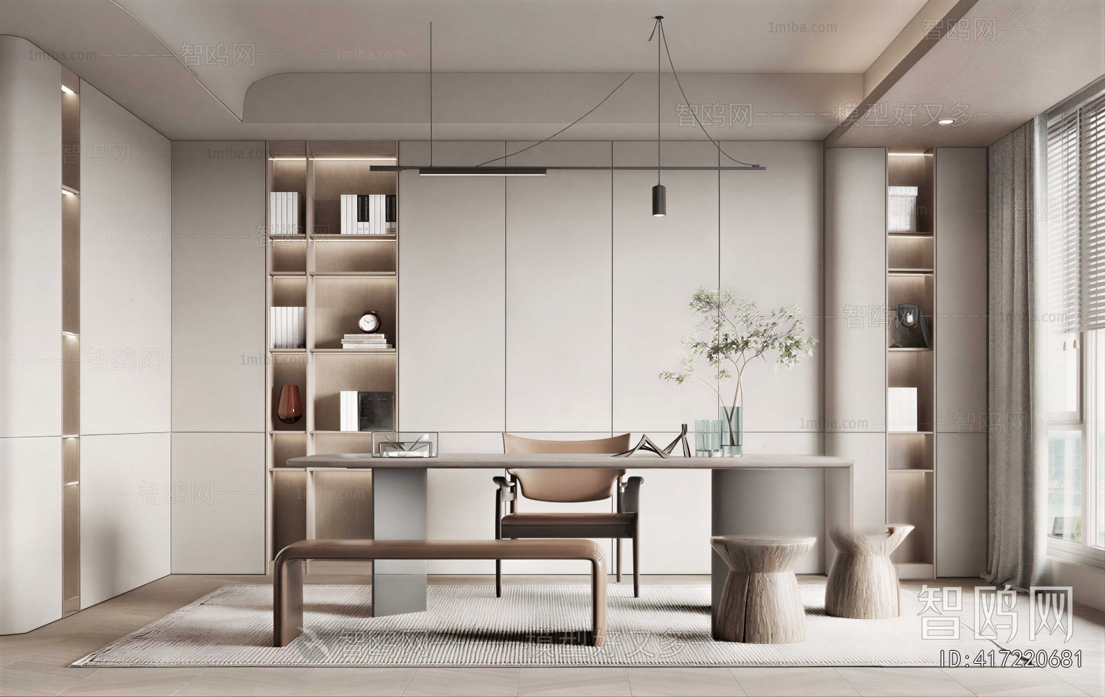 Modern Wabi-sabi Style Study Space